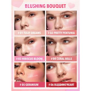 پالت رژگونه 6 رنگ شیگلم مدل Blushing Bouquet